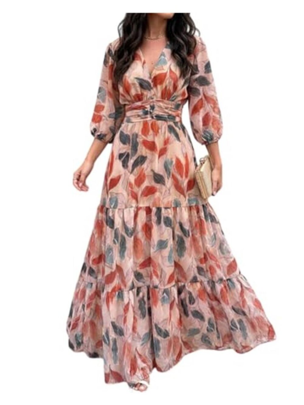 Womens Summer Boho Floral Wedding Guest Vacation Beach Maxi Dress